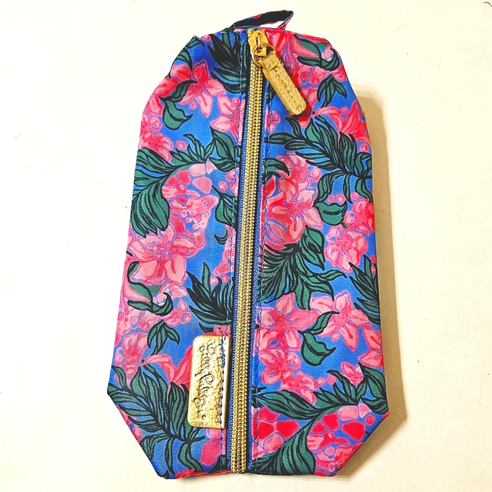 Lilly Pulitzer Pen Cosmetic Pouch Bag Safari Sunset Floral NWOT